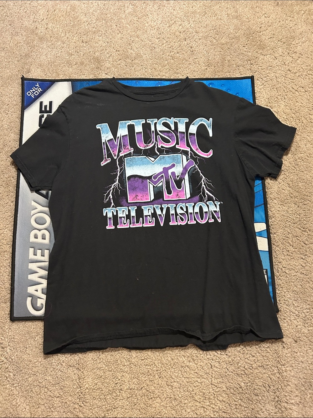 MTV Music Television Graphic Tee - Black with Purple/Blue Logo